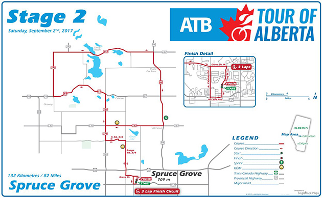 Alberta Tour stage 2 map